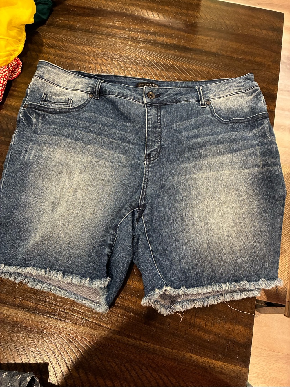 Signature Studio Distressed Light Blue Denim Cutoff Shorts